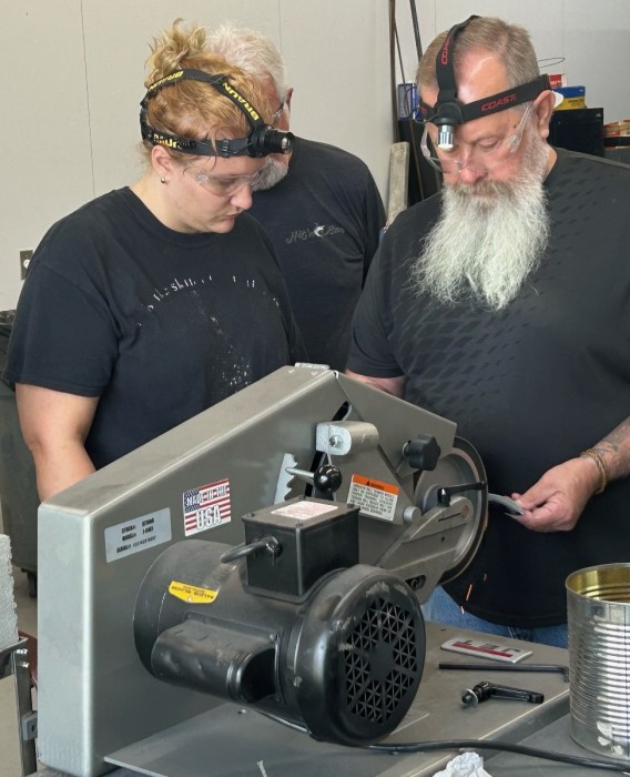 Ed Teaching Gabby About Bevel Grinds.jpeg