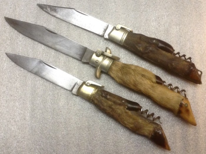 With My Other Two "Deer Foot" Pocket Knives.