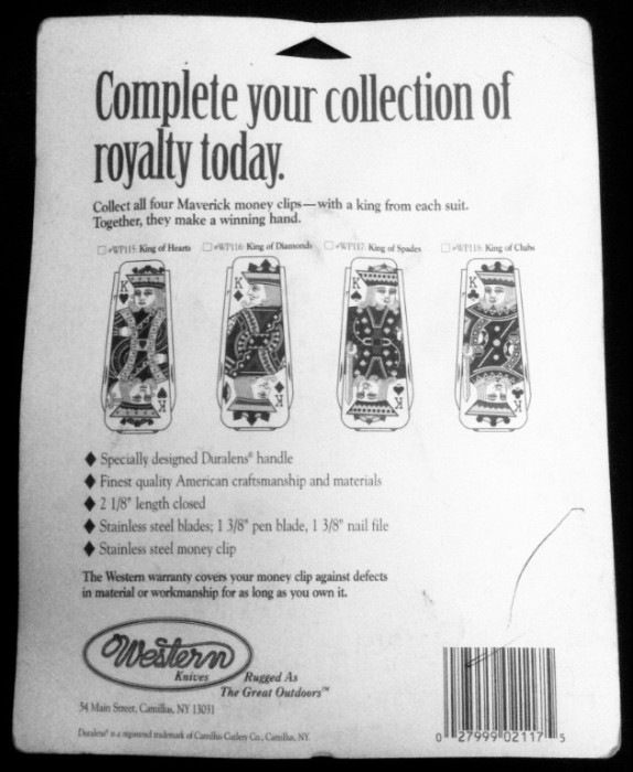 My King Of Hearts Original Packaging (Back).