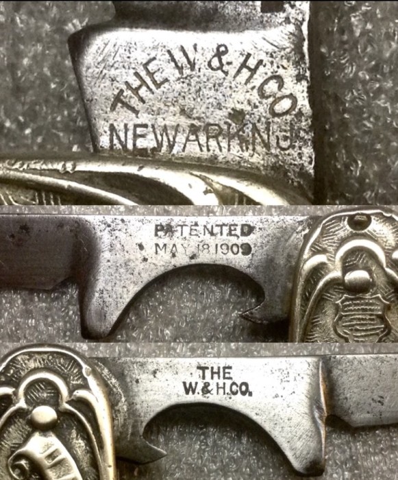 Top Picture - The Main Blade Front Tang Stamp.<br />Middle Picture - The Secondary Blade/Tool Front Stamp.<br />Bottom Picture - The Secondary Blade/Tool Back Stamp.
