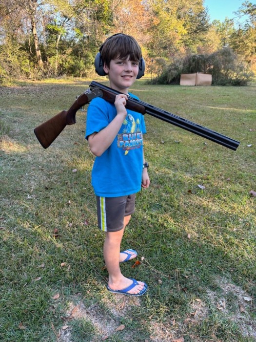 Toting daddy's Silver Pigeon.
