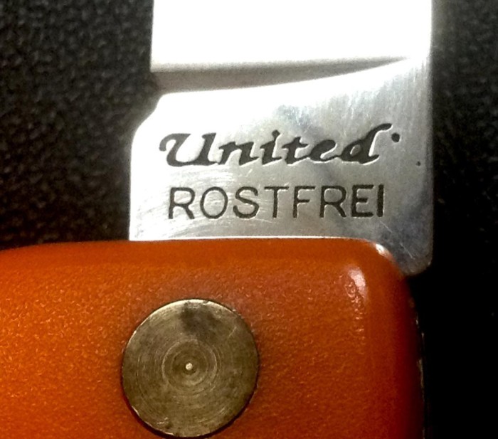 The Main Blade Front Tang Stamp.