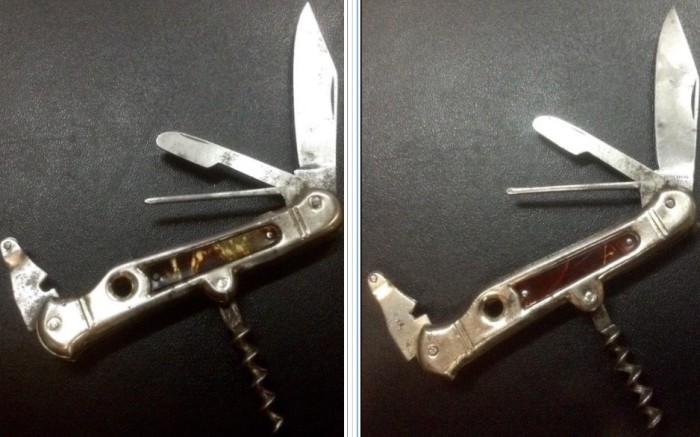 Left Picture - The UNBRANDED, Multi-Tool With A Glass Cutter, Smoker's Pocket Knife.<br />Right Picture - One Of My Three, ROYAL BRAND CUTLERY Cᴏ̲ GERMANY, Multi-Tool With A Glass Cutter, <br />Smoker's Pocket Knives. All Three, ROYAL BRAND CUTLERY Cᴏ̲ GERMANY Pocket Knives, Are The Same.