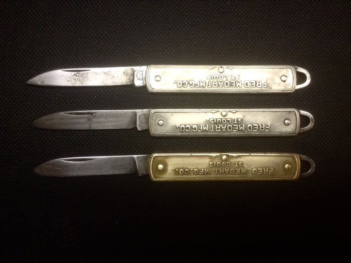 Main Side, With My Other Two W &amp; H, FRED MEDART MFG. CO. Pocket Knives.