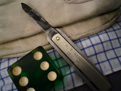 Now, before the blade was rubbed with eraser