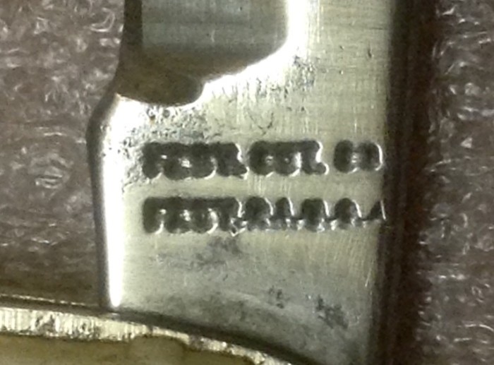 The Main Blade Front Tang Stamp.