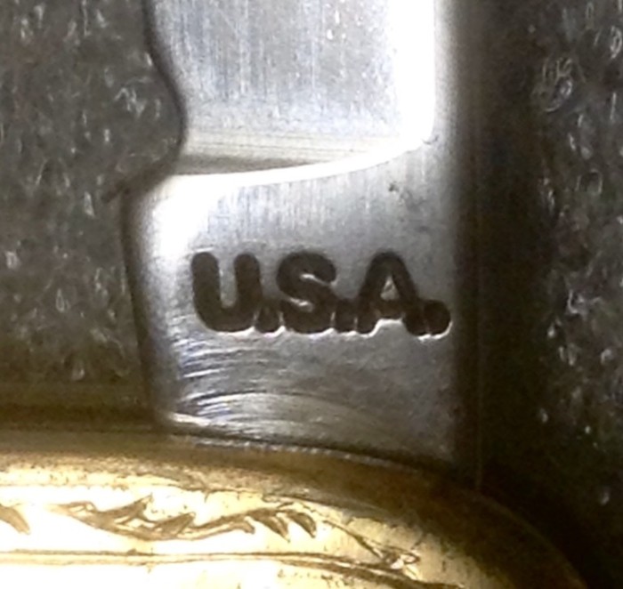 The Main Blade Front Tang Stamp.