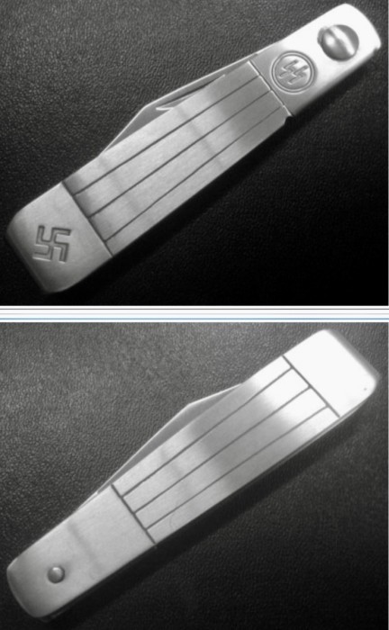 Pictures #3 &amp; #4 - CLOSED, The Chinese Made, NON-ALLEN CUTLERY <br />COMPANY Pocket Knife, With Grooves In The Handle(s), That I Received.