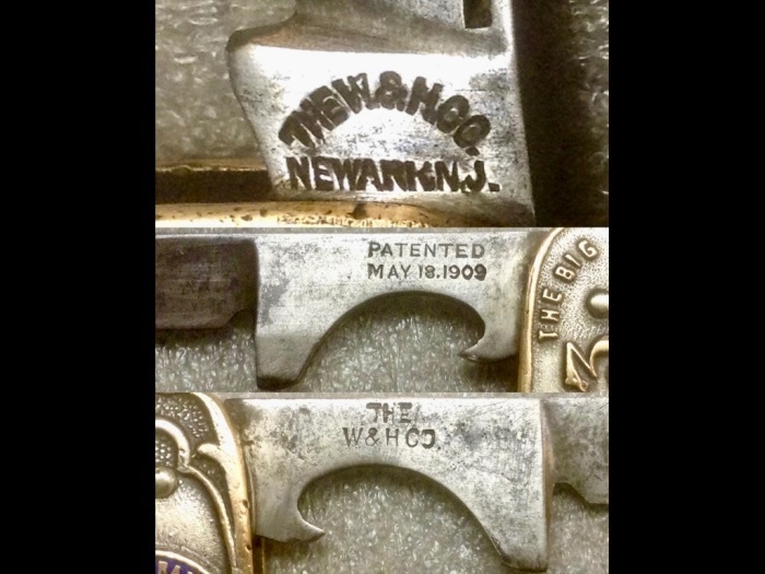 Top - The Main Blade Front Tang Stamp.<br />Middle - The Secondary Blade/Tool Front Stamp.<br />Bottom - The Secondary Blade/Tool Back Stamp.