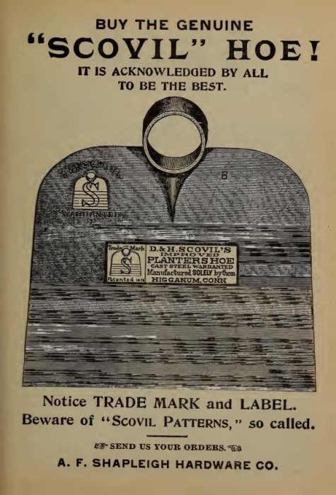 Scovil hoe - Ad from 1900