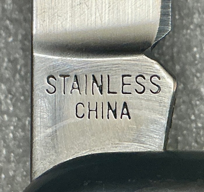 The Main Blade Front Tang Stamp.