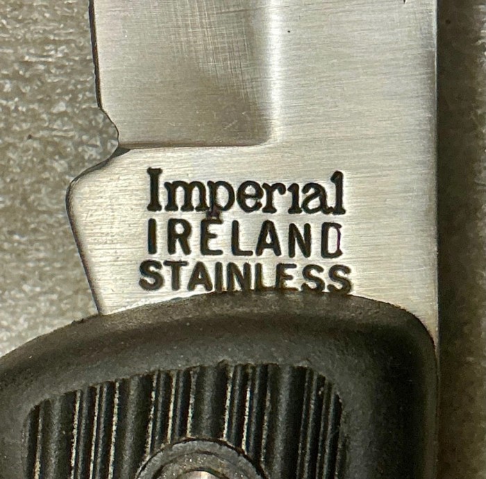 The Main Blade Front Tang Stamp.
