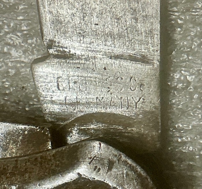 The Main Blade Front Tang Stamp.