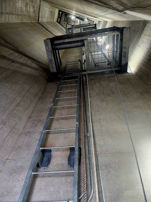 Ladders inside the concrete piers