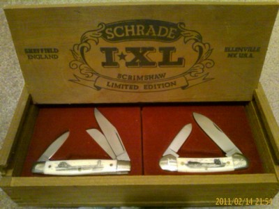 Schrade/Wostenholm Scrimshaw Set