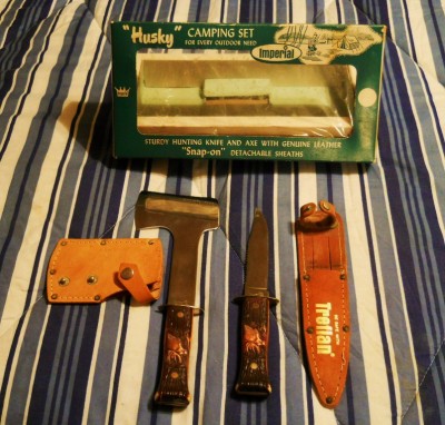 Imperial ''Husky'' Camping Set-Hunting Knife and Axe NOS.JPG