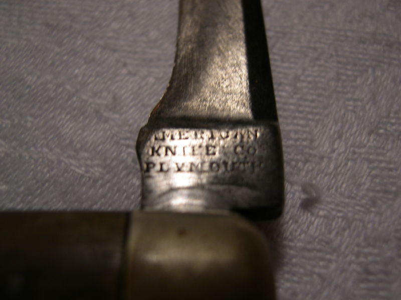 ANTIQUE CIVIL WAR ERA AMERICAN KNIFE CO PLYMOUTH WOODEN HANDLE POCKET KNIFE  -3.jpg