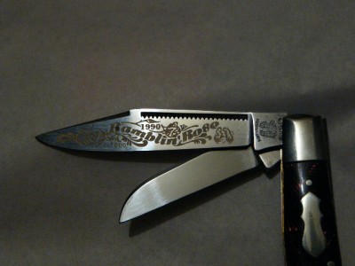 Ramblin' Rose blade etch
