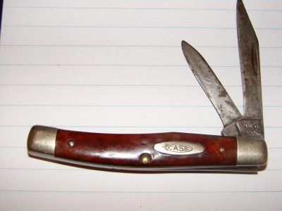 this2 blade knife has no pattern # and appears to never have had same. Has casexx w/USA under and no spots. only other identifier is the case logo on the outter scale.