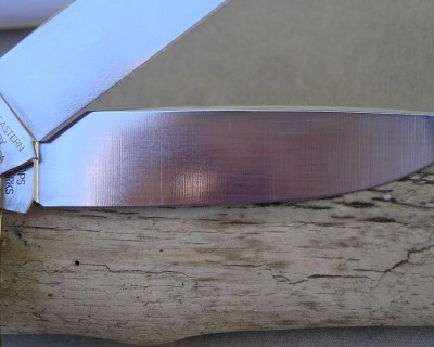 Amber Bone Horse Cut Backsde of the Clip Blade Grind/Mill lines I can run my fingernail across these and feel them - Easily