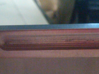 the color is off as the pic was with my phone, but the tooling marks are still apparent