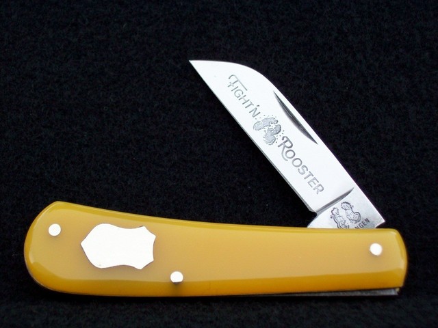 This is the most Lemon Yellow looking knife I have.