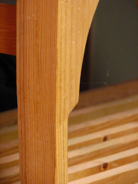 I "fourty fived" the brace edge to the leg edge.