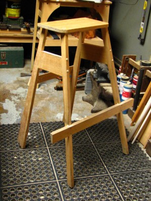 My comfy shop stool.