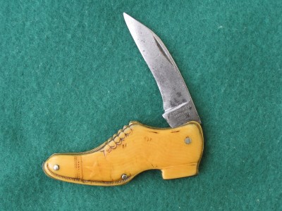 H. Boker &amp; Co's Improved Cutlery - Old Star Brand Shoes advertising knife.